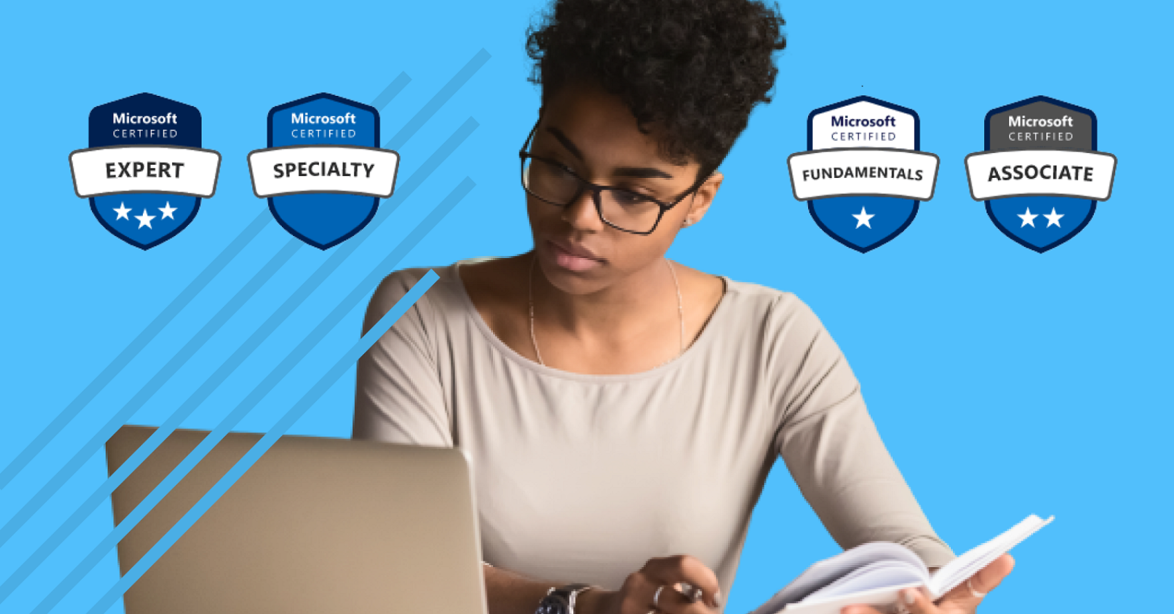 Learner reading tips for Microsoft Azure Certifications and showing types of Microsoft Certifications 