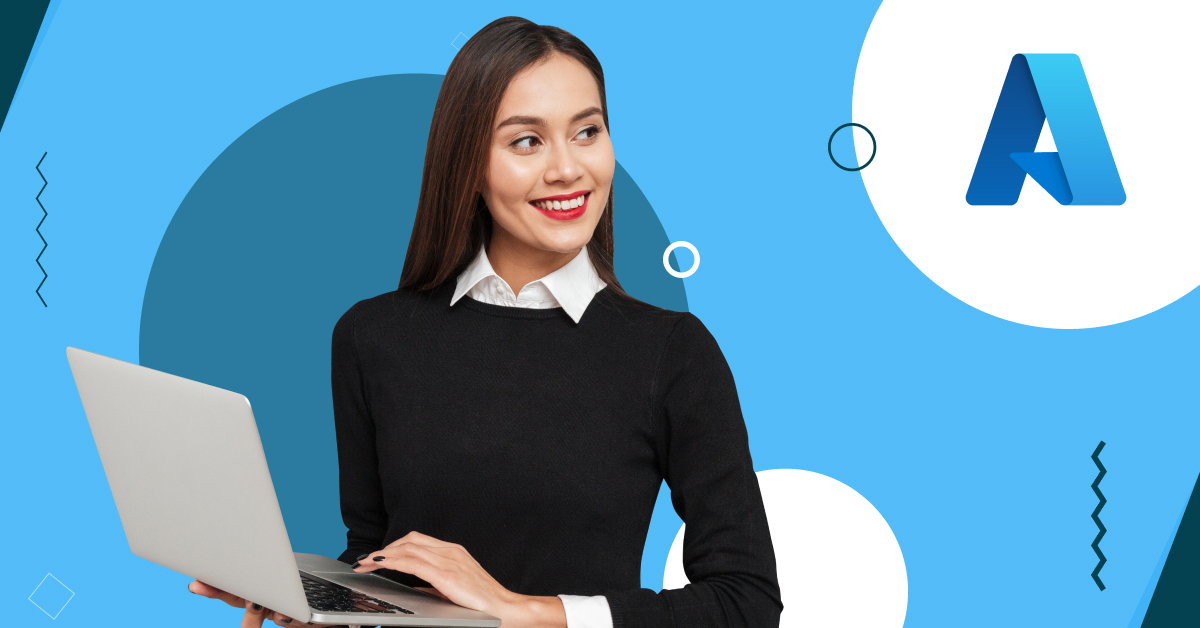 Cover image of woman using computer and thinking about Microsoft Azure Certifications