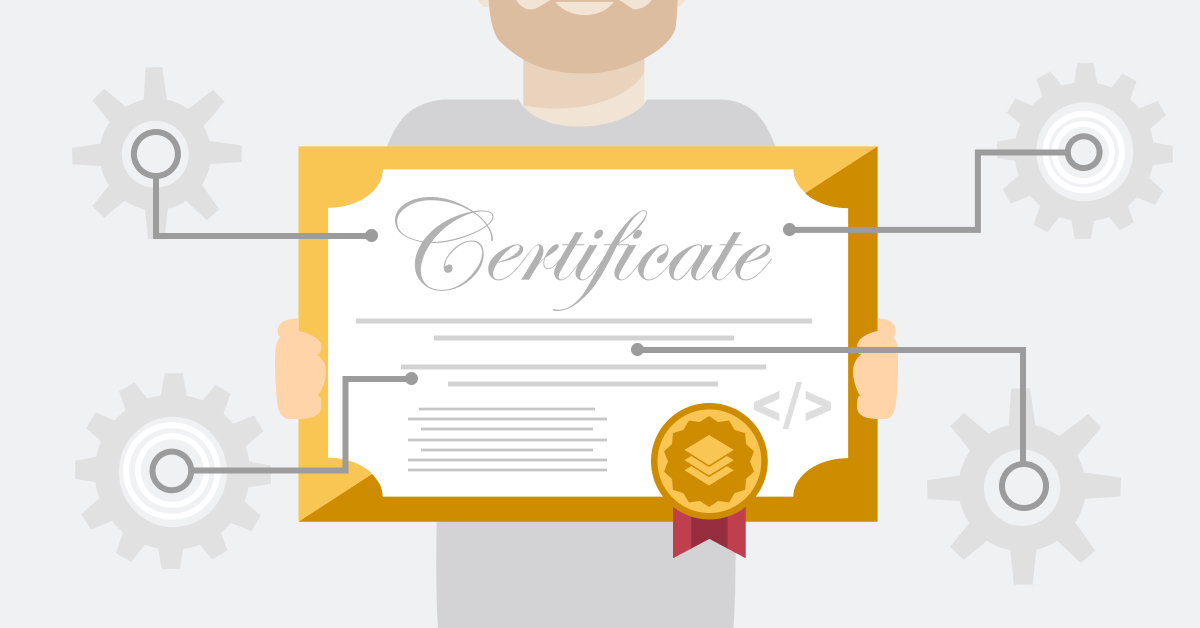 image of a person holding a certificate