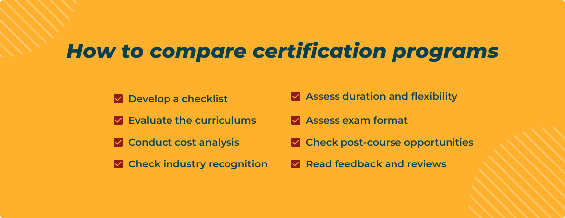 How to Compare Certification Programs