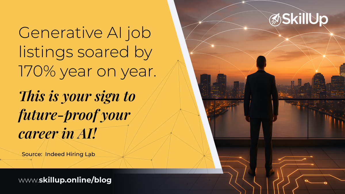 job postings requiring generative AI skills have grown by 170 percentage year-over-year a clear sign that this field isn’t just booming; it’s hiring