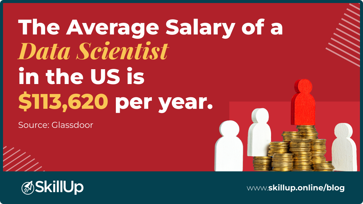 the average salary for data scientists in the US is reported at 1,13,620 dollar